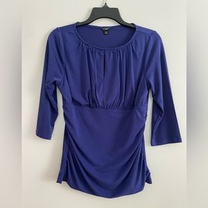 Ann Taylor Blue 3/4 Sleeve Knit Top - MP